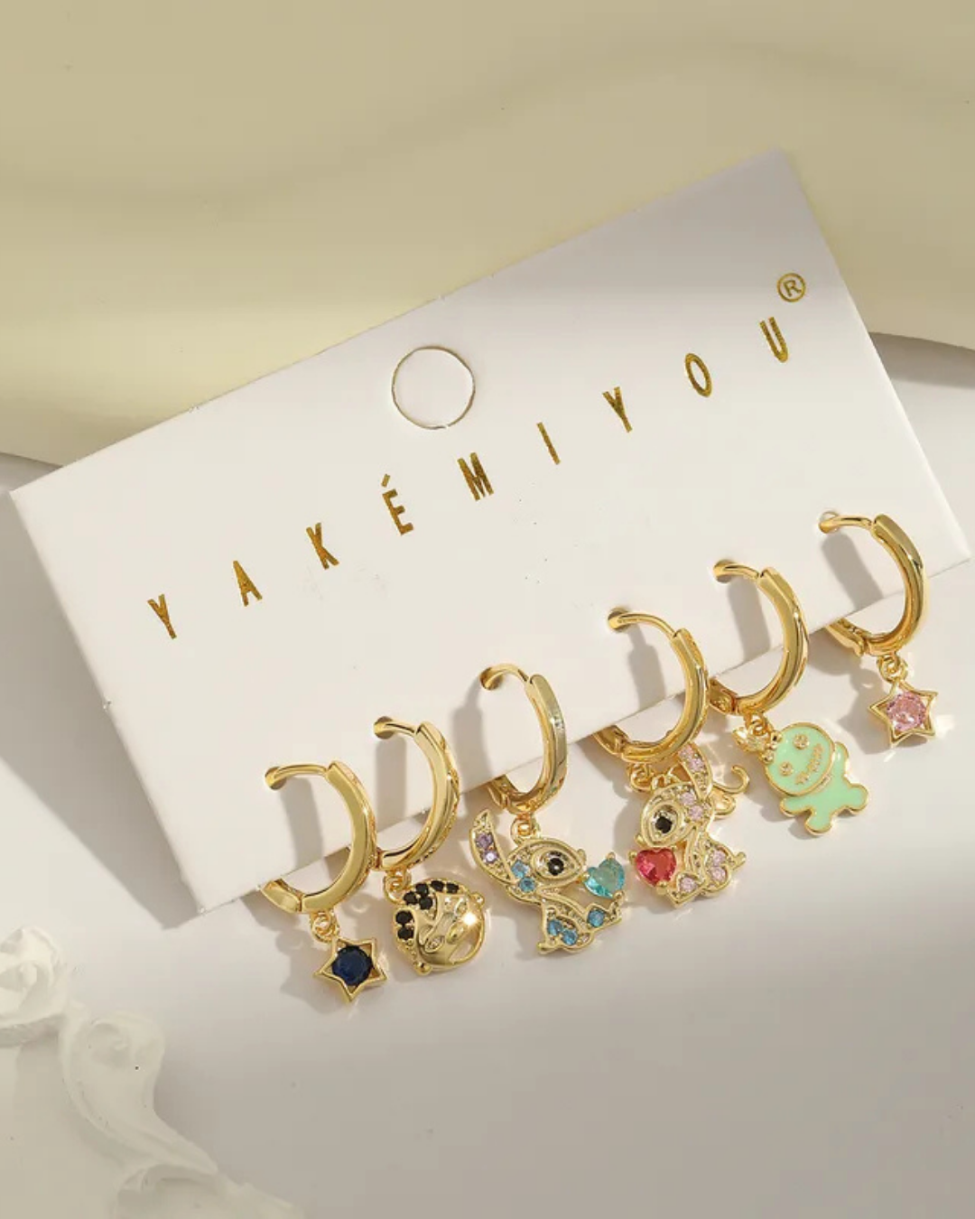 Aretes Stitch Colgantes 6 Pack (Lilo, Stitch, Angel, Trapo y Estrellas )