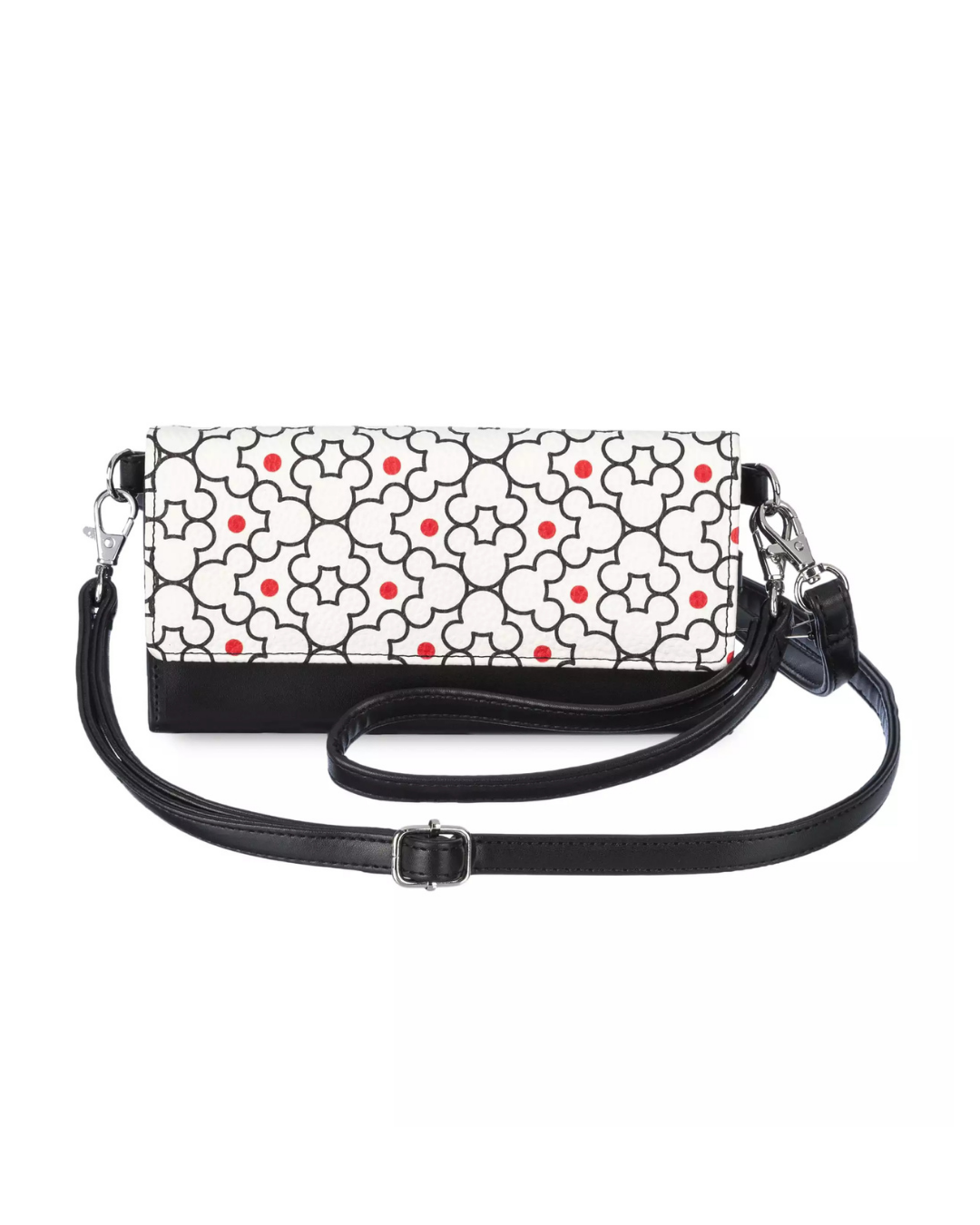 Billetera Mickey Mouse Blanco con negro y puntitos rojos