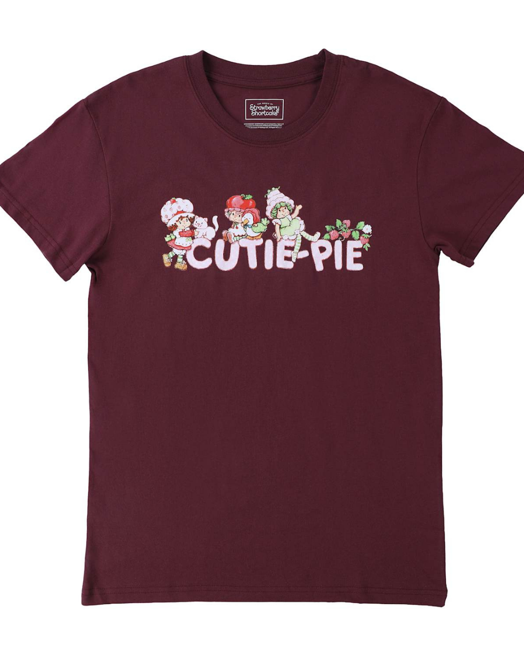Blusa Color Vino Chica Fresita con frase Cutie Pie