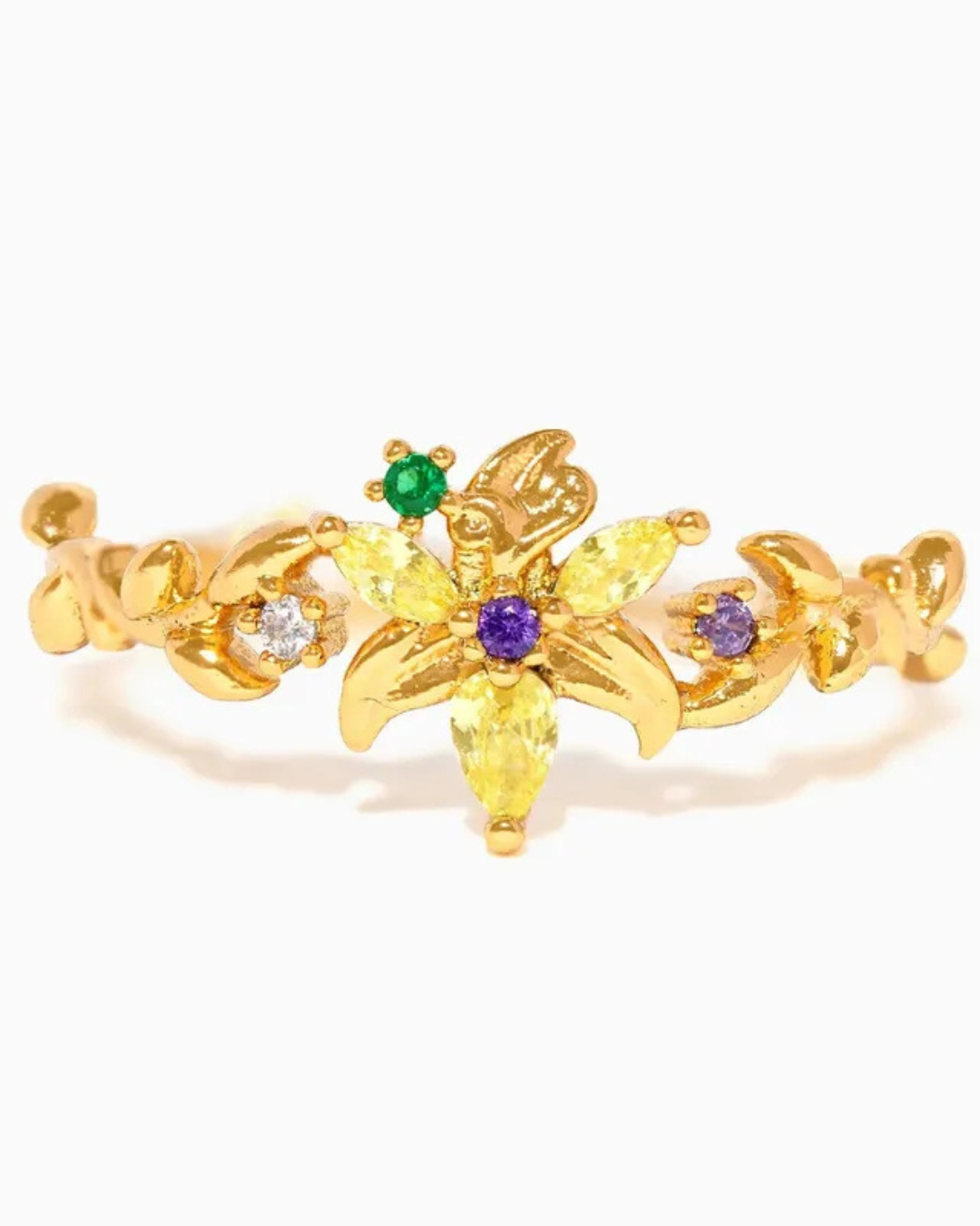 Anillo flor dorada mágica Rapunzel