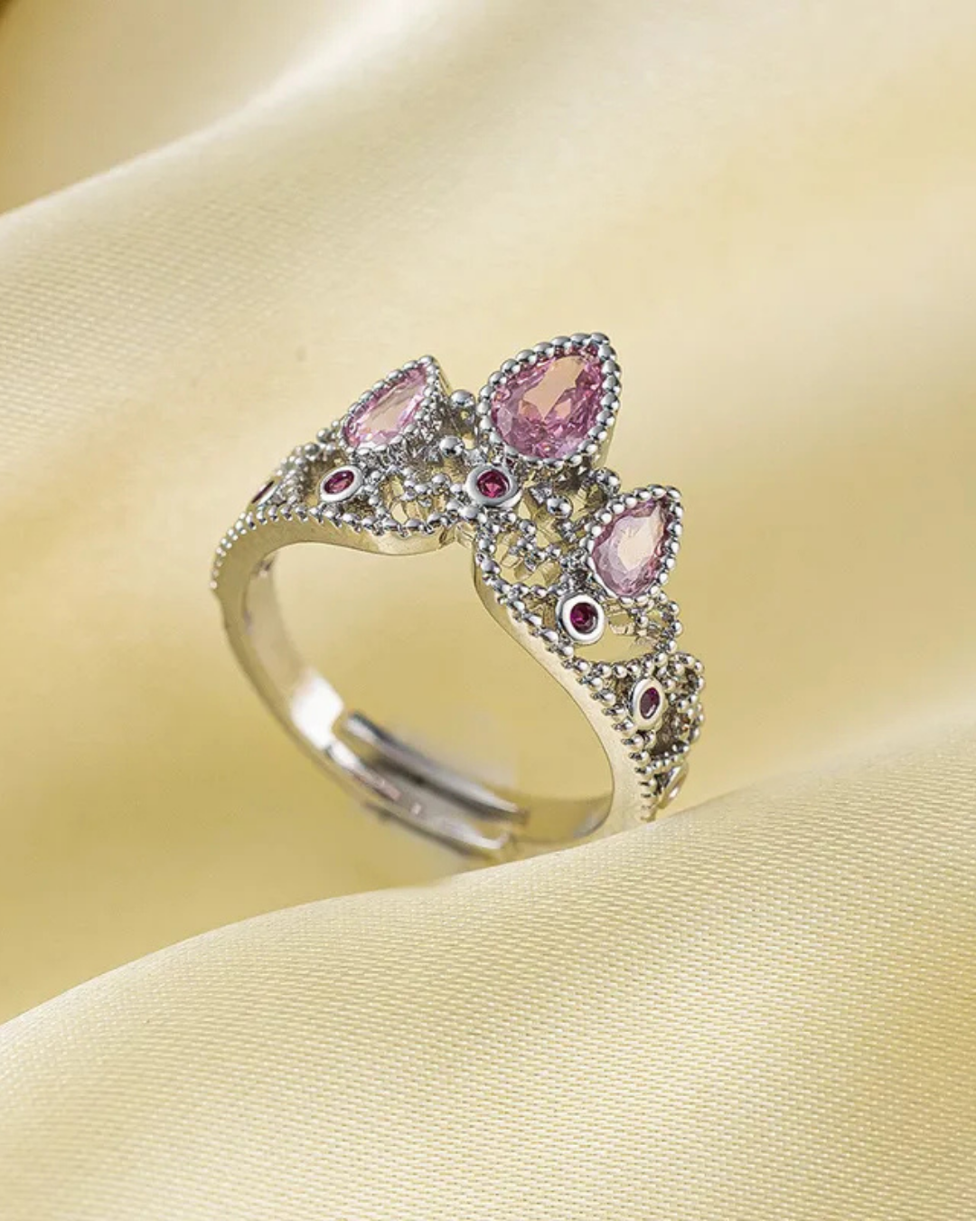 Anillo Corona Rapunzel Plateado