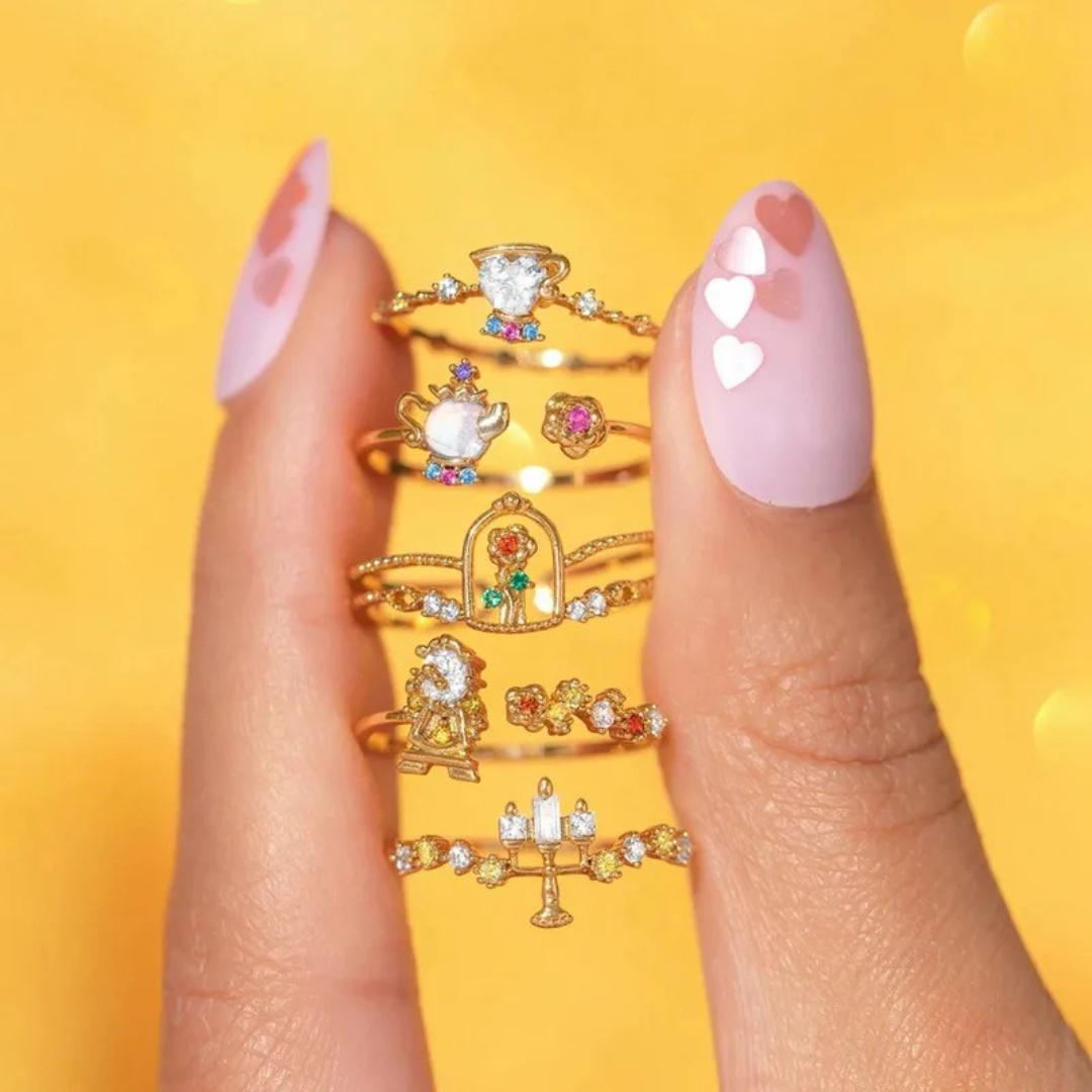 Anillos La Bella y la Bestia