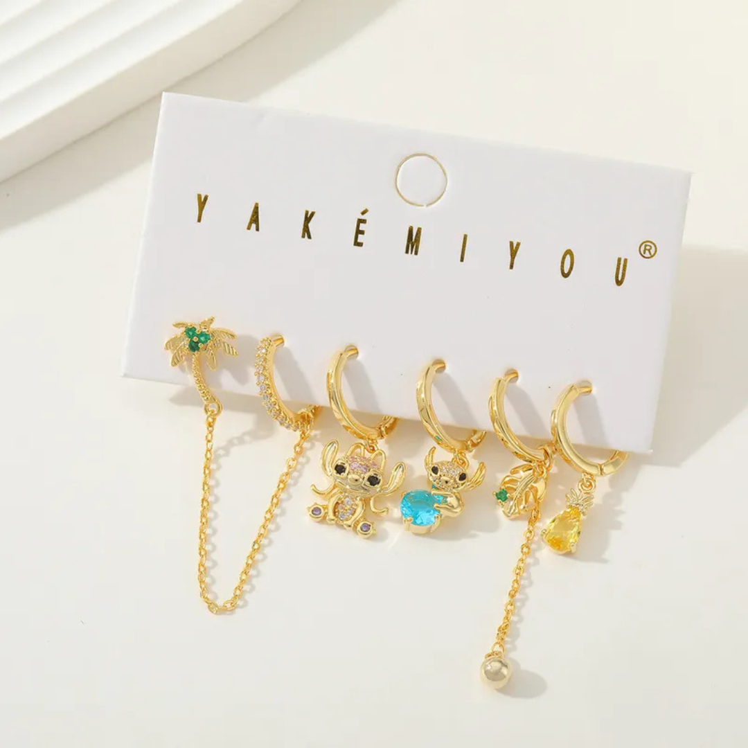 Aretes colgantes Stitch & Angel