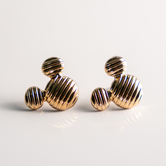 Aretes forma mickey dorados