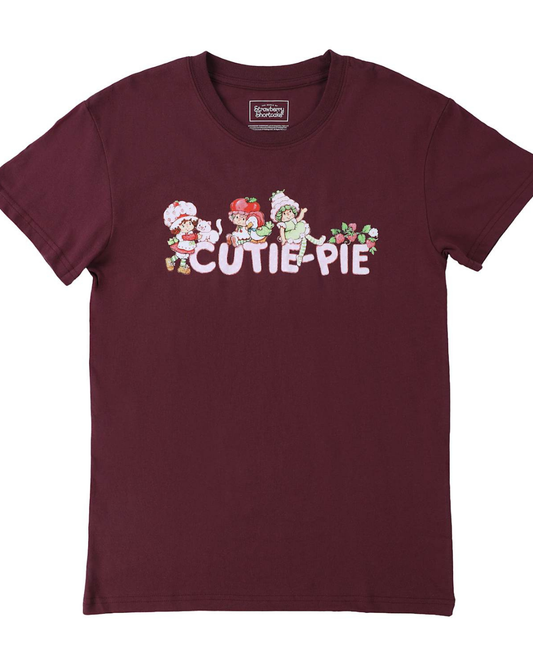 Blusa Color Vino Chica Fresita con frase Cutie Pie