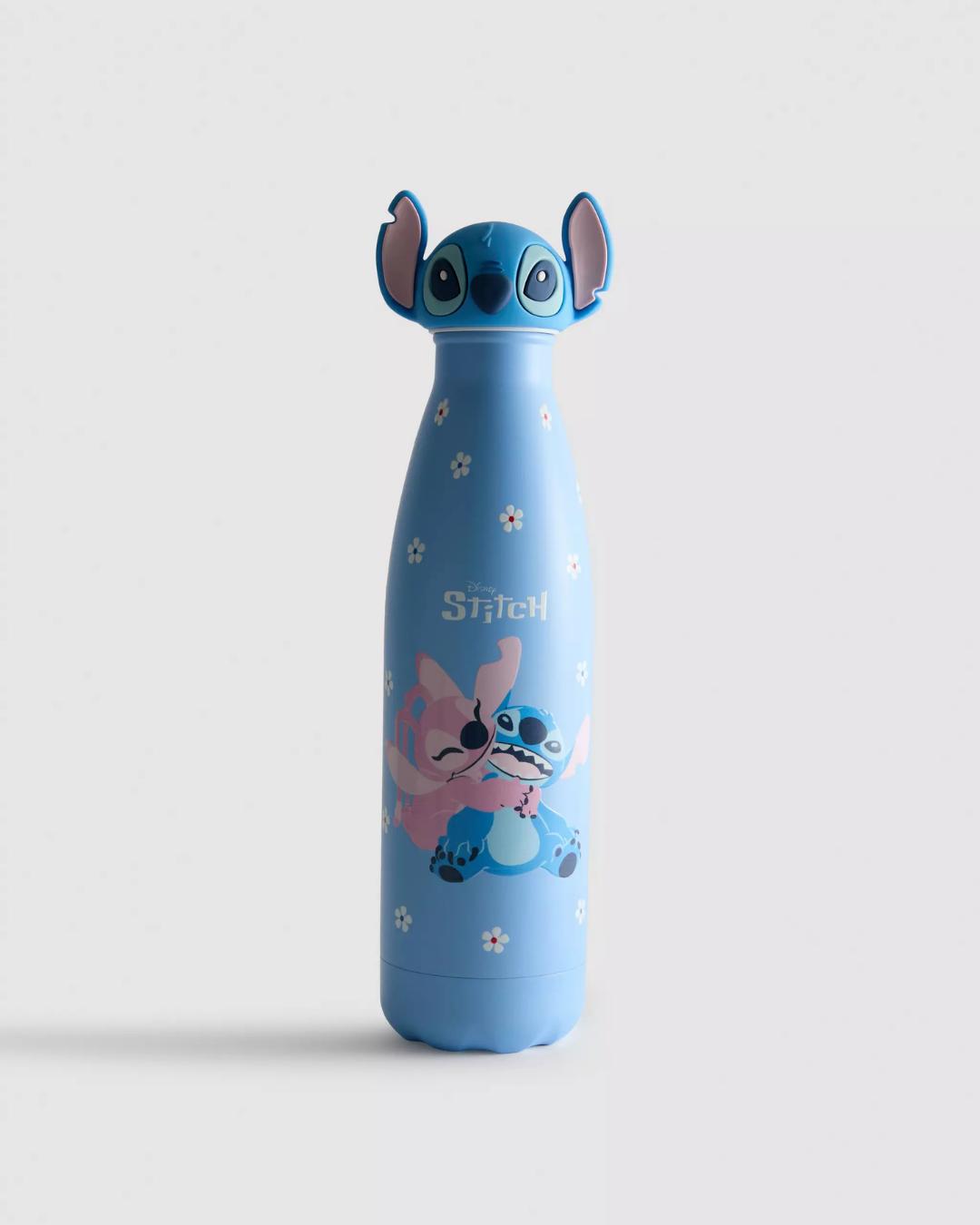 Botella celeste Angel + Stitch
