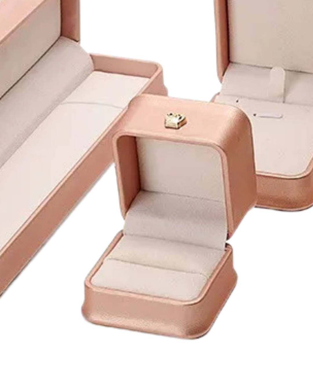 Cajita para anillo champagne o rosa barbie