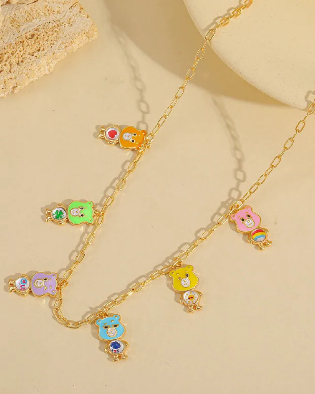 Collar con 6 dijes Ositos cariñosos