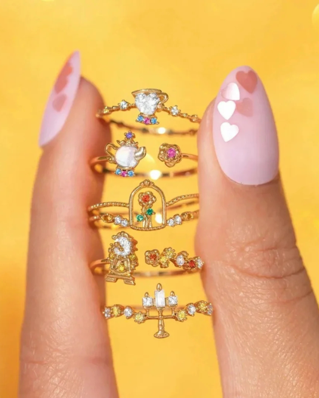 Anillos La Bella y la Bestia (individual)