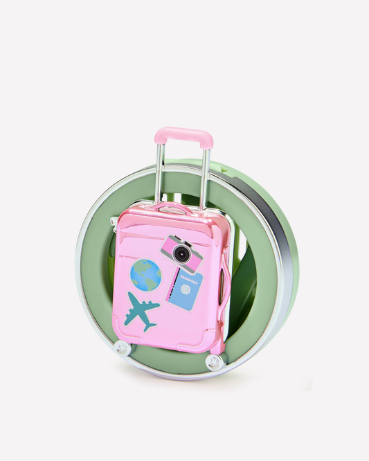 Porta Fragancia para el carro Maleta Rosa