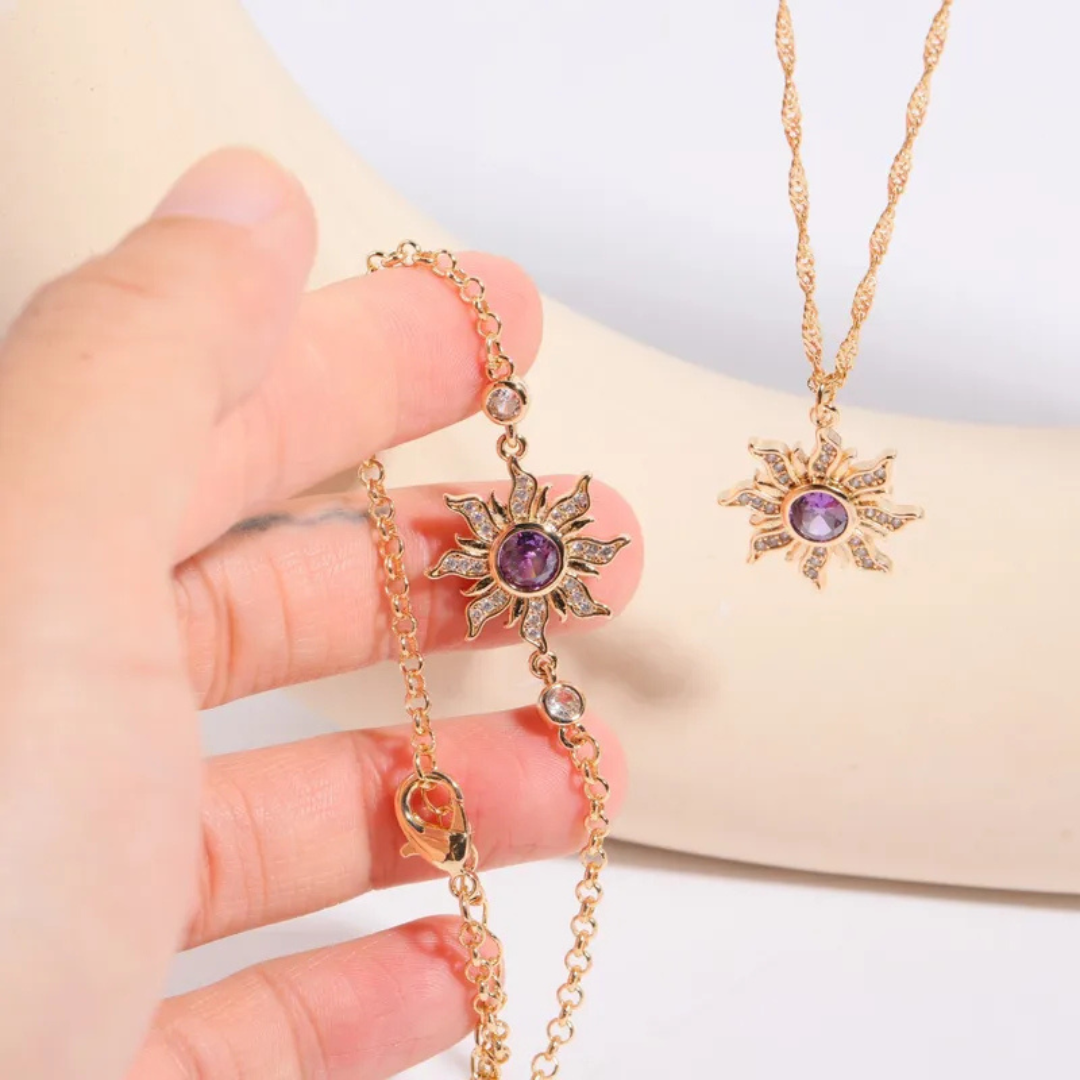 Pulsera Dorada Enredados (solo sol en el centro)